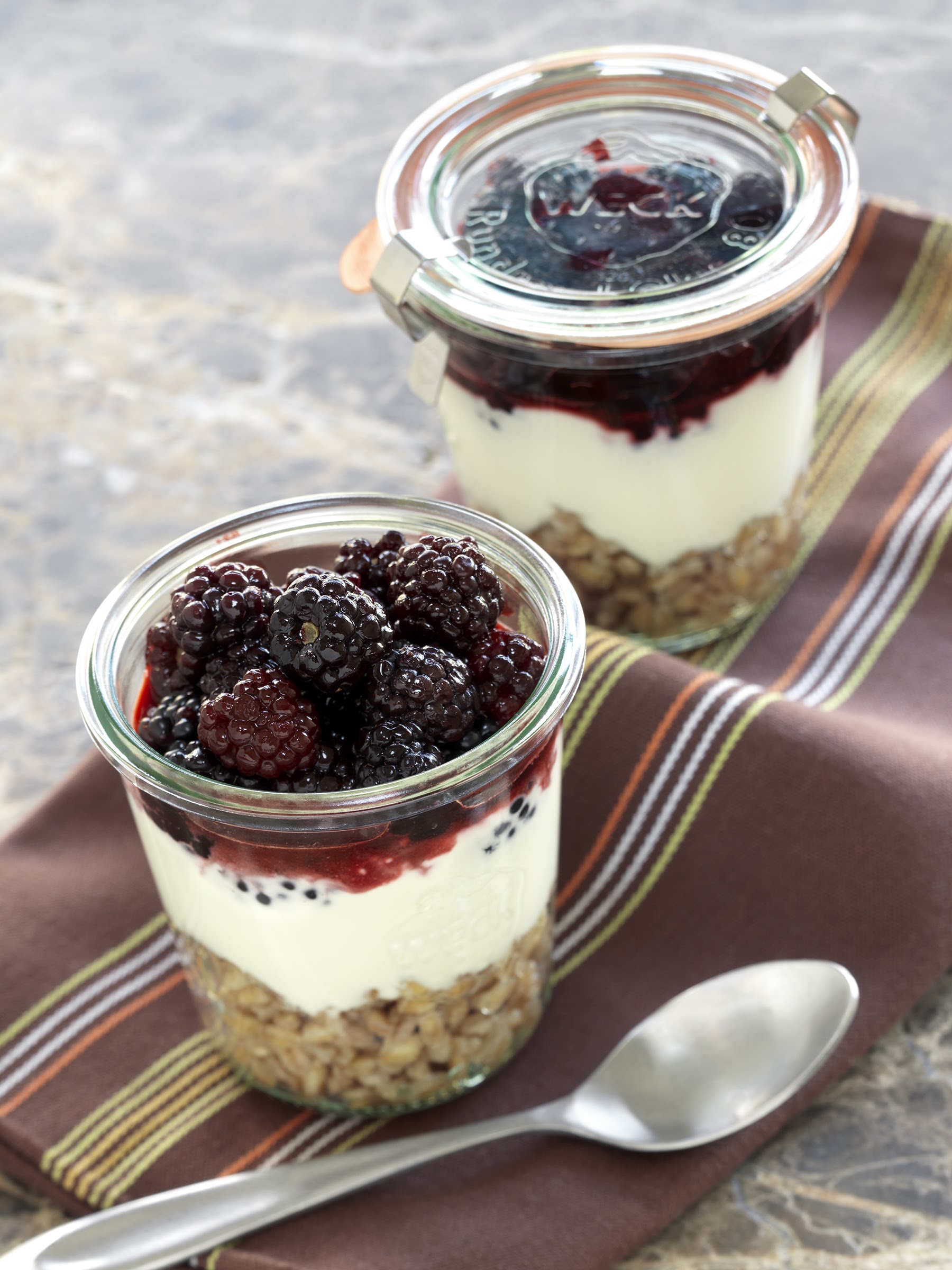 Blackberry Breakfast Parfait - Oregon Raspberries & Blackberries