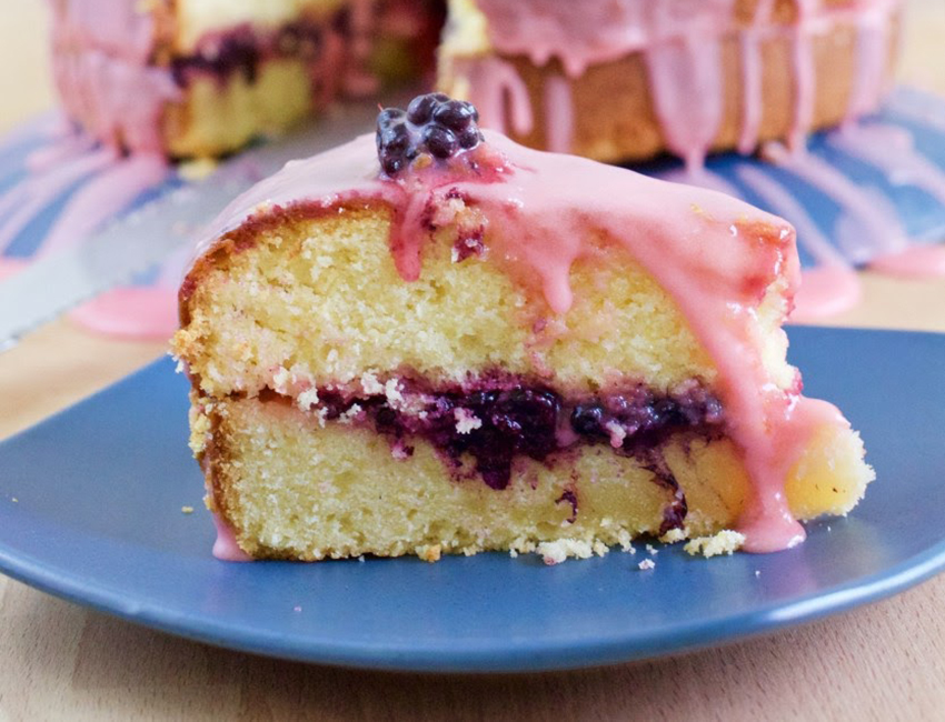 orbc the spicy bee lemon cake with blackberry glaze