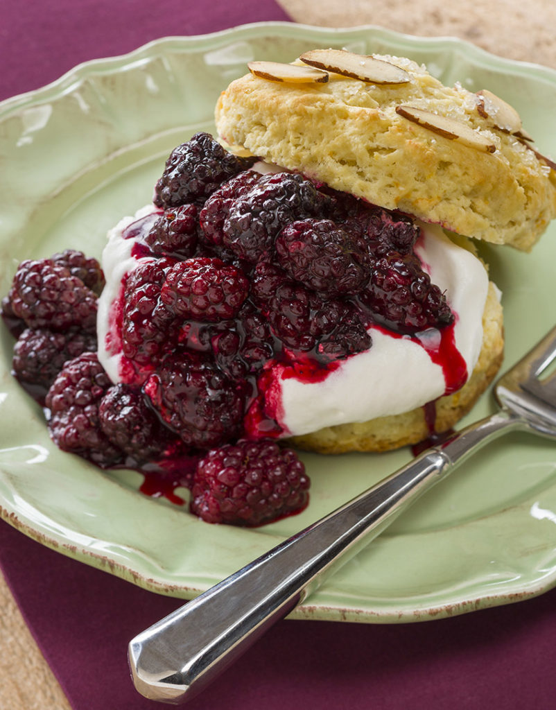 oregon marionberry blackberry almond buttermilk shortcakes recipe image