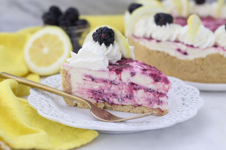 No-Bake Blackberry Lemon Cheesecake - Oregon Raspberries & Blackberries