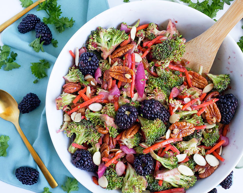 oregon berries beautiful eats and things vegan blackberry broccoli salad recipe