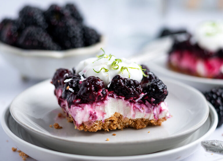 Marionberry Coconut Cream Squares - Oregon Raspberries & Blackberries