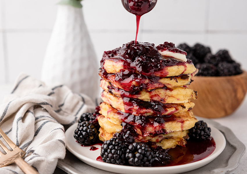 orbc feasting not fasting blackberry cottage cheese pancakes